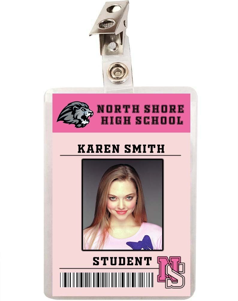 Mean Girls Karen Smith North Shore High School Student ID Badge