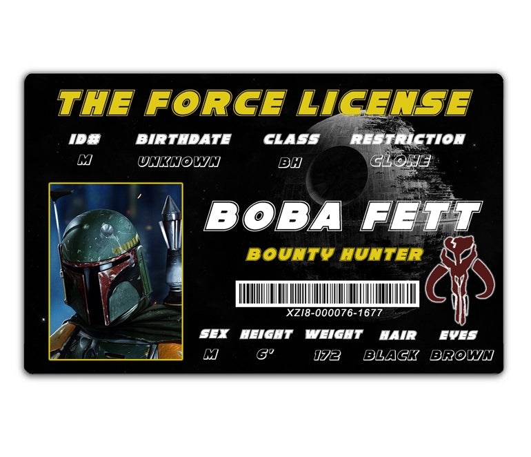 Star Wars Boba Fett License ID Card
