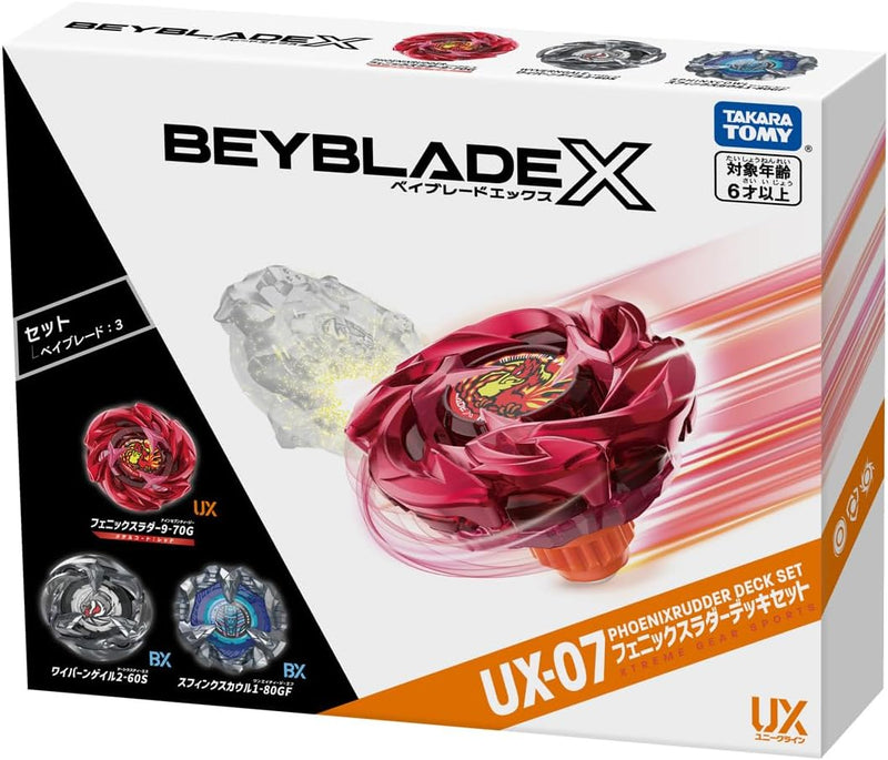 Takara Tomy Beyblade X Starter Set - UX-07 Phoenix Rudder Deck Set