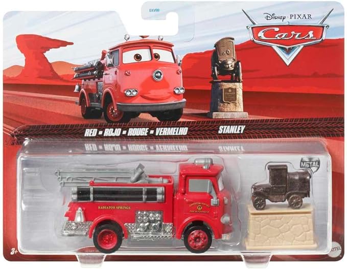 Disney Pixar Cars 2 Pack - Red Fire Engine And Stanley