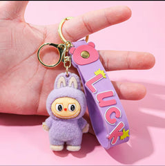 Labubu Furry Keychain Figure - Purple