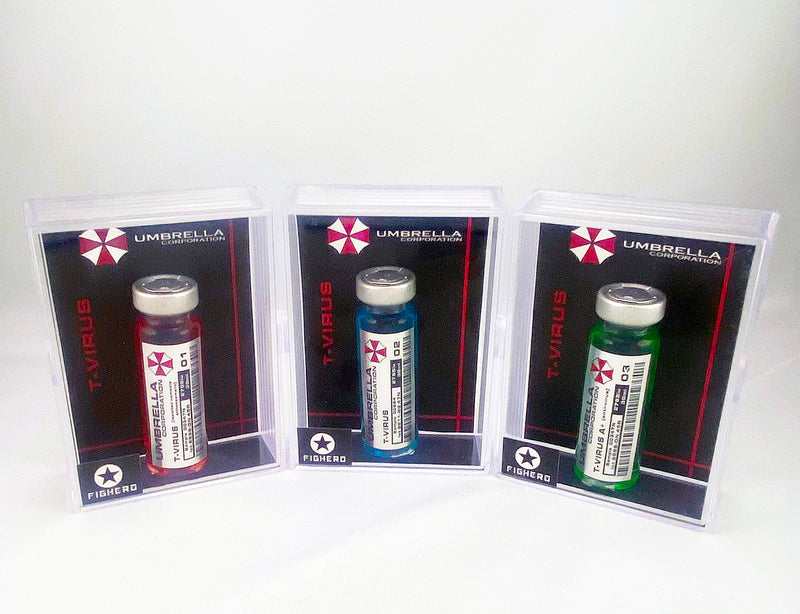 Umbrella Corporation T-Virus 01 Serum Vial Bottle with Display Collectable Box