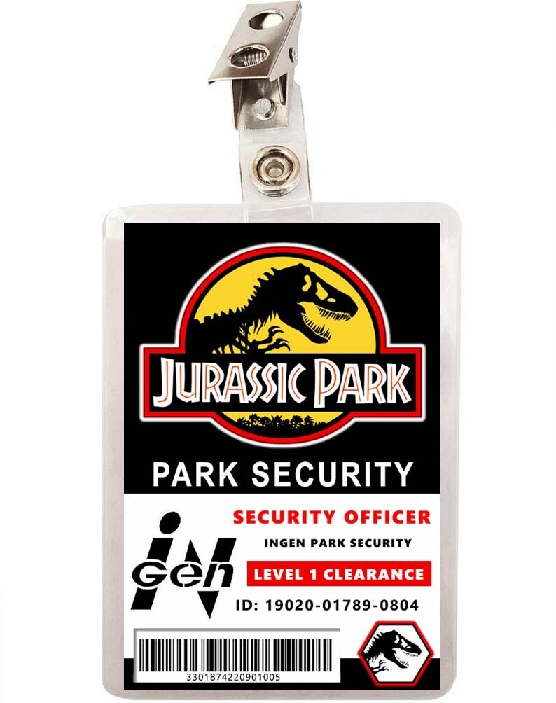 2956363676 jurassic park park security id badge | funky toys