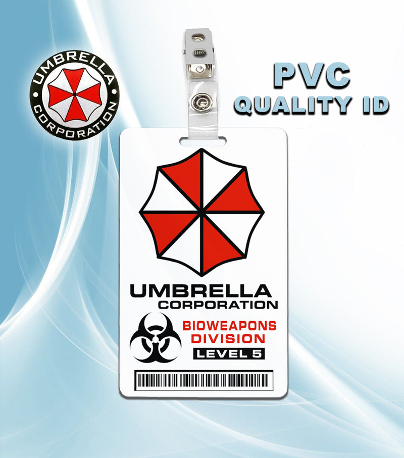 Resident Evil Umbrella Corporation Bioweapons Division Level 5 ID Badge PVC