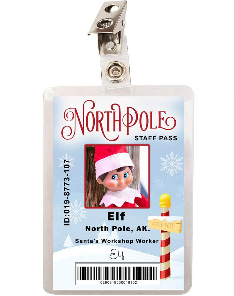 North Pole Elf Christmas ID Badge