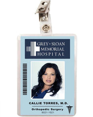 Grey's Anatomy Callie Torres Grey Sloan Memorial Hospital ID Badge