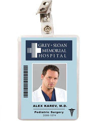 Grey's Anatomy Alex Karev Grey Sloan Memorial Hospital ID Badge