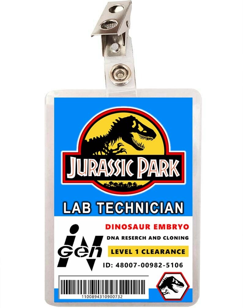 Jurassic Park Lab Technician ID Badge