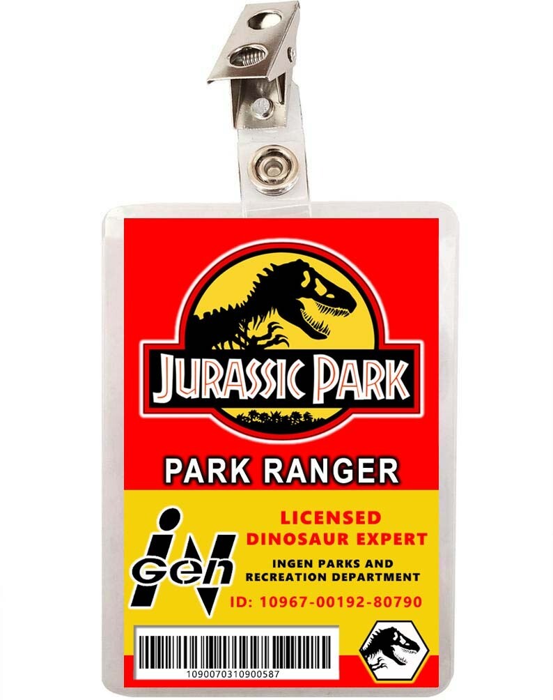 3030367408 jurassic park ranger license id badge | funky toys