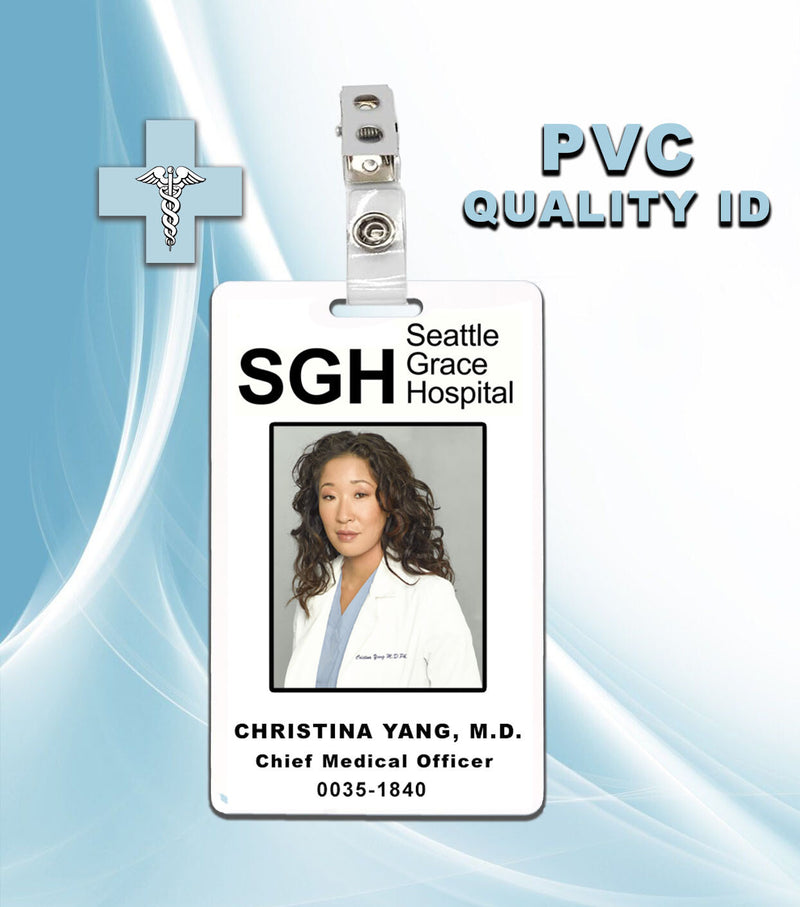 Grey's Anatomy Chritina Yang Grey Sloan Memorial Hospital ID Badge PVC