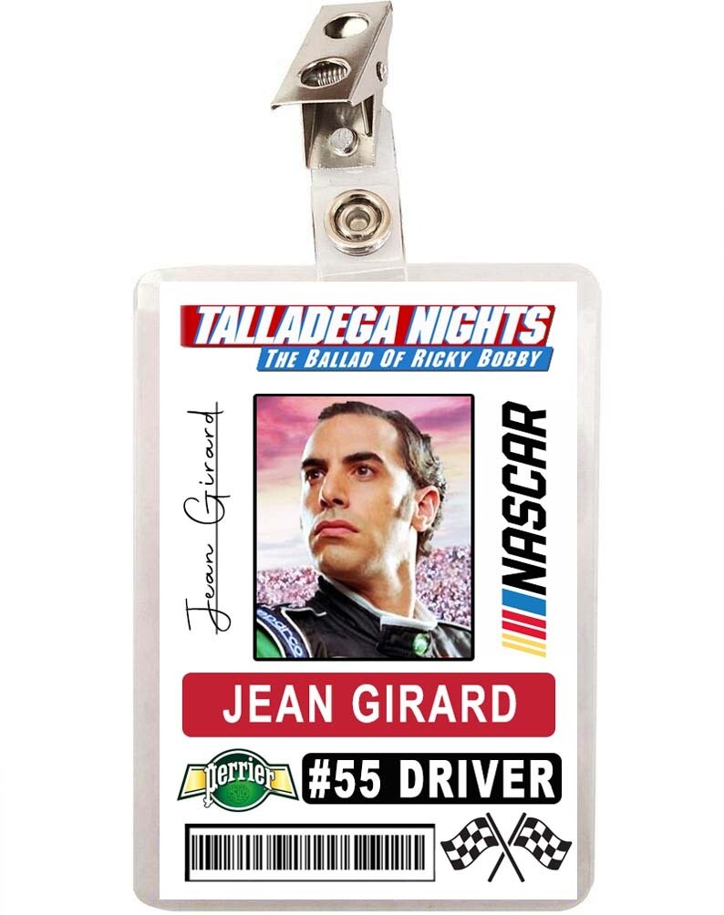Talladega Nights Jean Girard Nascar Driver ID ID Badge