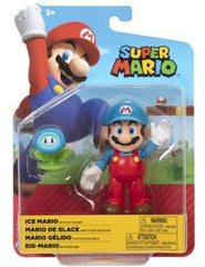 Nintendo Super Mario 4 inch Action Figure - Ice Mario with Flower - Funky Toys 