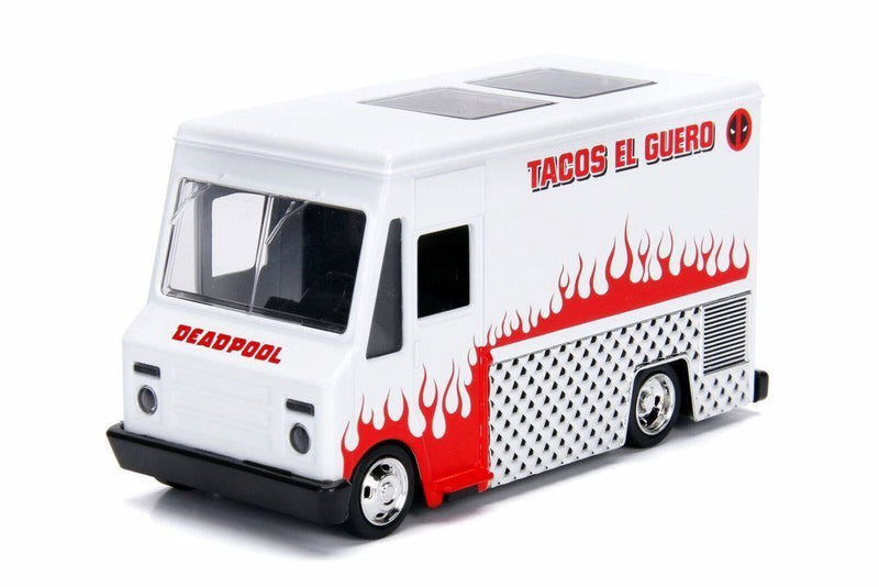 Jada 1:32 Die-Cast Hollywood Rides - Deadpool Taco Truck White - Funky Toys 