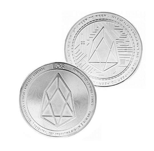 EOS Coin - Silver Metal Physical Blockchain Cryptocurrency Collectible Coin - Funky Toys 
