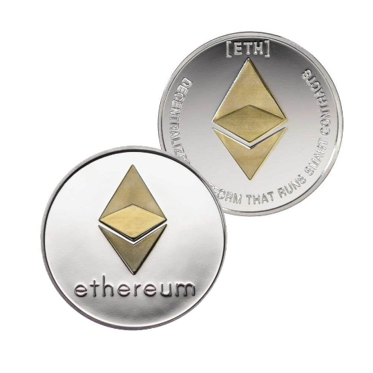 Ethereum Coin - Silver Metal Physical Blockchain Cryptocurrency Collectible Coin - Funky Toys 