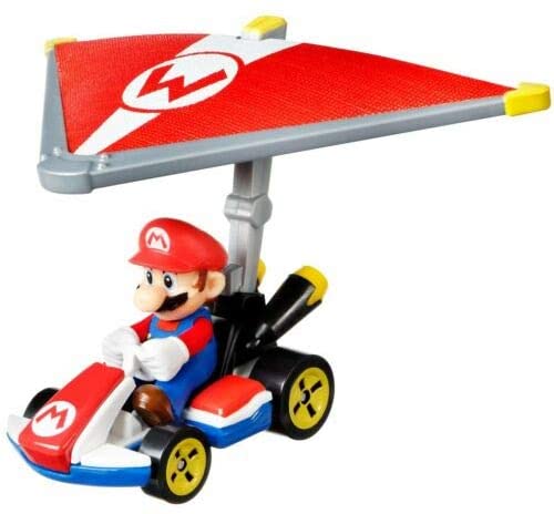 Hot Wheels Die-Cast 1/64 Mario Kart - Mario Standard Kart + Super Glider - Funky Toys 