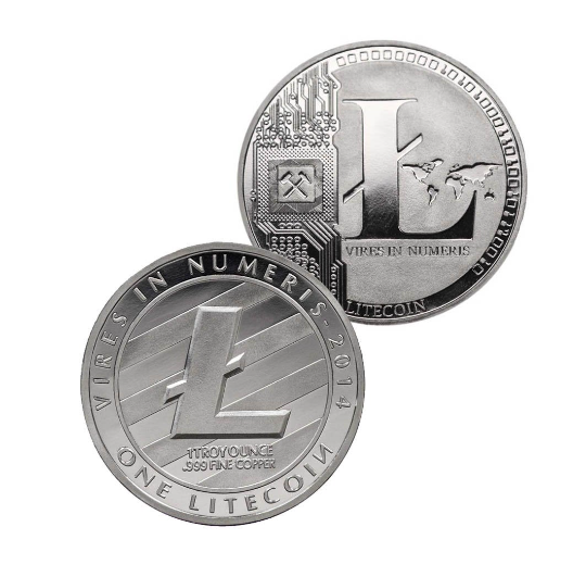 Litecoin Coin - Silver Metal Physical Blockchain Cryptocurrency Collectible Coin - Funky Toys 