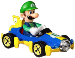 Hot Wheels Die-Cast 1/64 Mario Kart - Luigi Mach 8 Kart - Funky Toys 