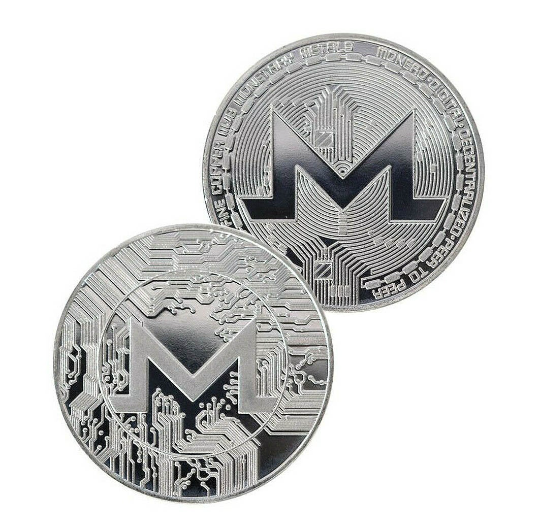 Monero Coin - Silver Metal Physical Blockchain Cryptocurrency Collectible Coin - Funky Toys 