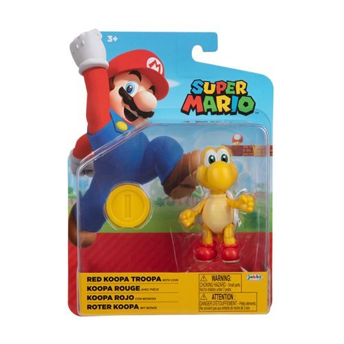 Nintendo Super Mario 4 inch Action Figure - Red Koopa with Coin