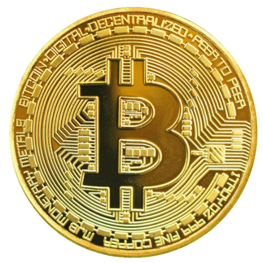 Bitcoin Coin - Gold Metal Physical Blockchain Cryptocurrency Collectible Coin - Funky Toys 