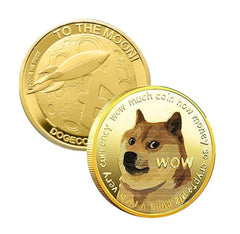 Dogecoin Coin To The Moon - Gold Metal Physical Blockchain Cryptocurrency Collectible Coin - Funky Toys 