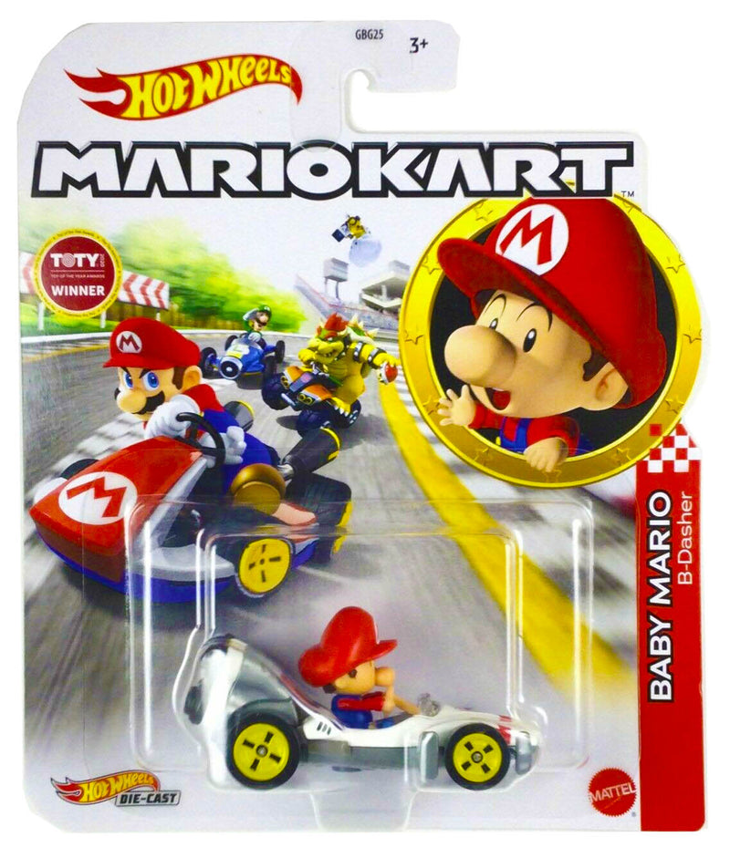 Hot Wheels Die-Cast 1/64 Mario Kart - Baby Mario B-Dasher - Funky Toys 
