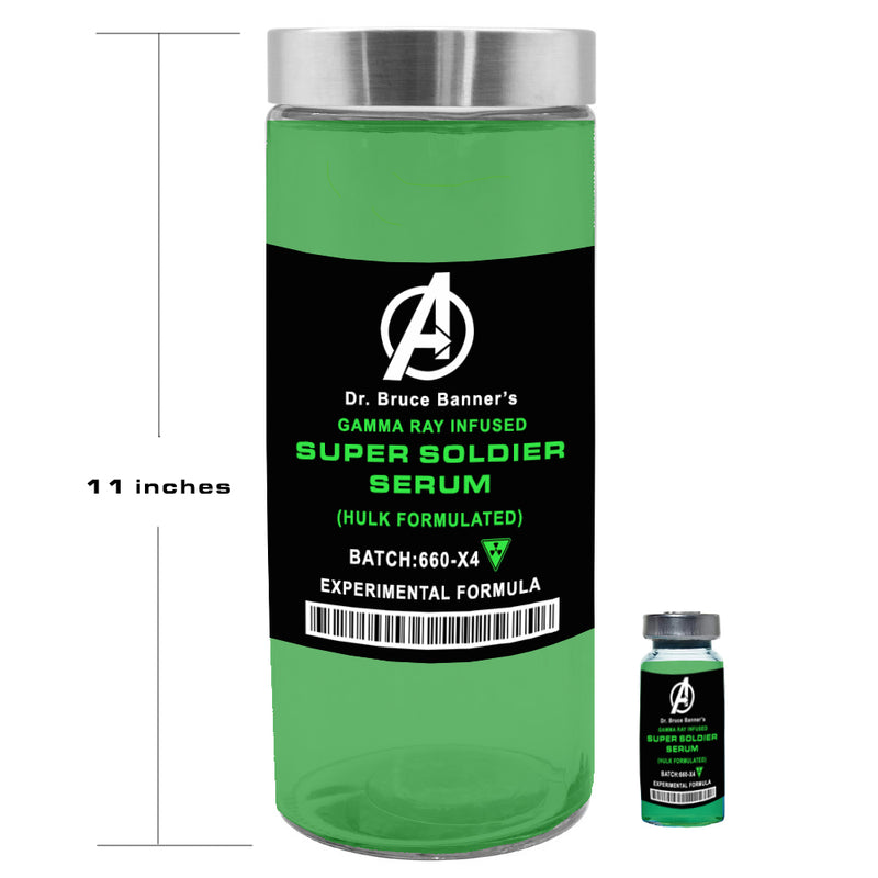 Hulk Super soldier Serum Vial 1.65L Large Glass Vial Display