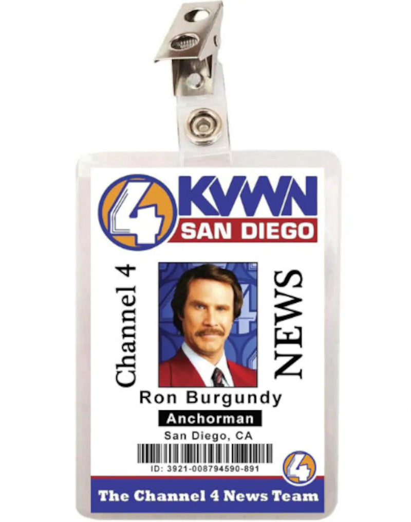 Anchorman Movie Ron Burgundy ID Badge