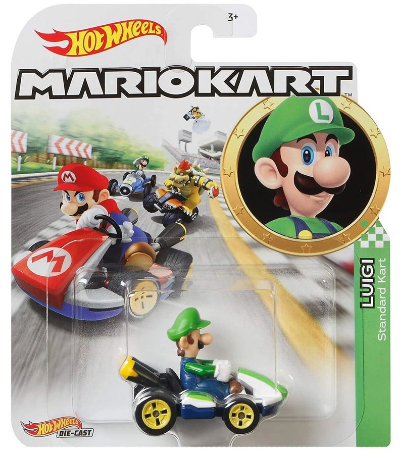 Hot Wheels Die-Cast 1/64 Mario Kart - Luigi - Funky Toys 