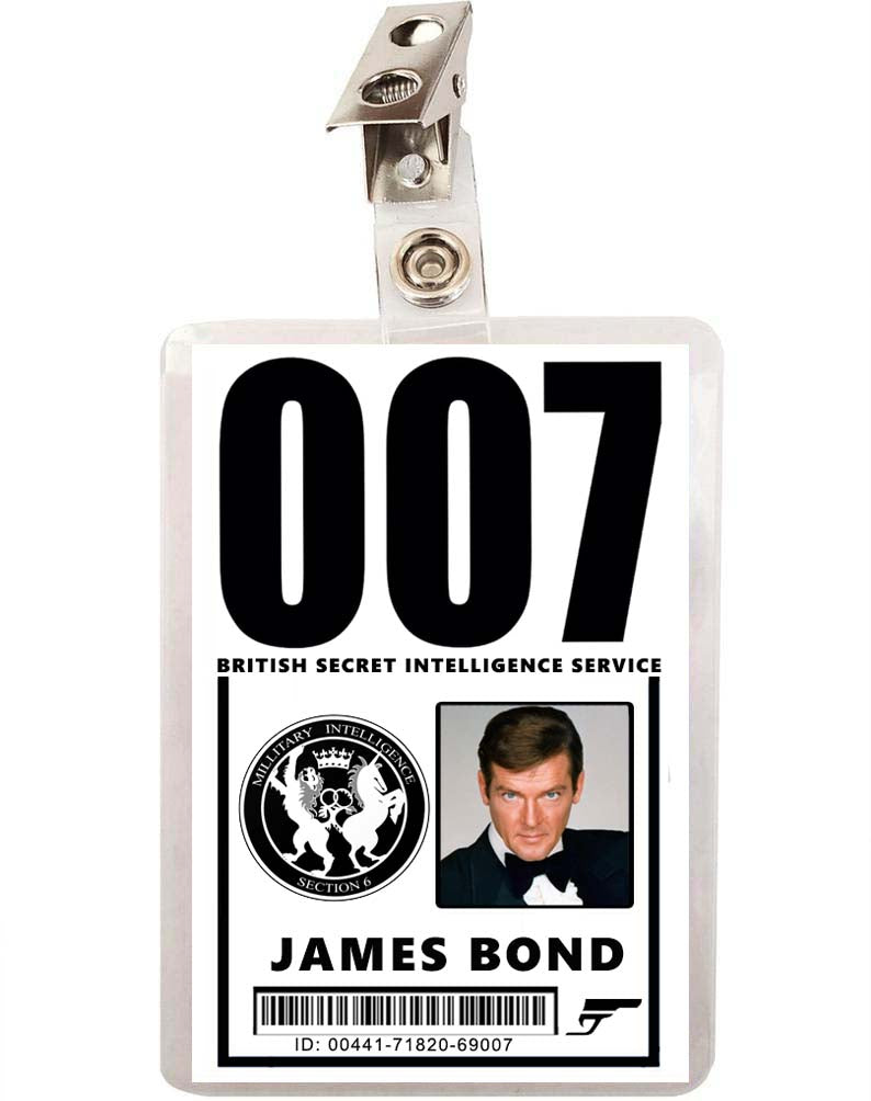 007 James Bond Roger Moore ID Badge