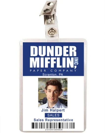 The Office Jim Halpert Dunder Mifflin ID Badge