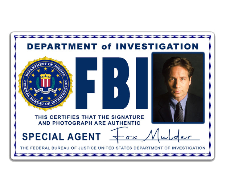 X FILES Fox Mulder FBI ID Card | Funky Toys