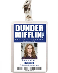 The Office Pam Halpert Dunder Mifflin ID Badge