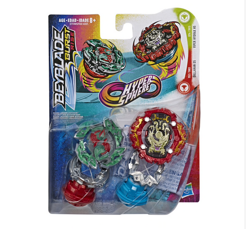 Beyblade Burst Rise Hypersphere Dual Pack - Dullahan D5 & Viper Hydrax H5 - Funky Toys 