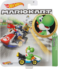 Hot Wheels Die-Cast 1/64 Mario Kart - Yoshi Standard Kart - Funky Toys 